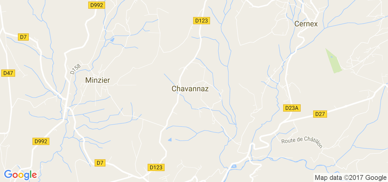 map de la ville de Chavannaz