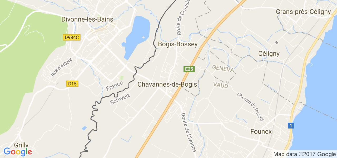 map de la ville de Chavannes-de-Bogis