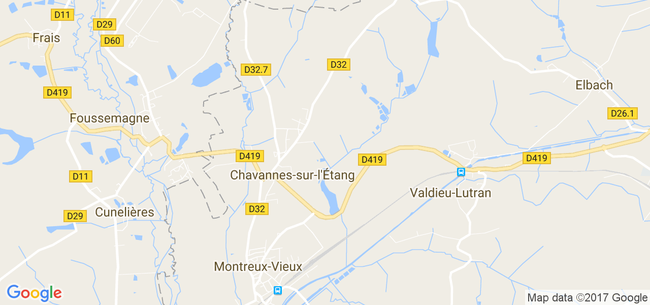 map de la ville de Chavannes-sur-l'Étang