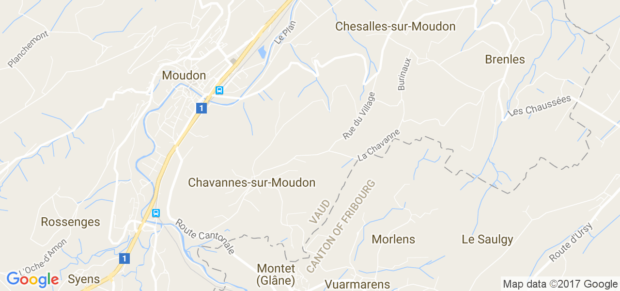 map de la ville de Chavannes-sur-Moudon
