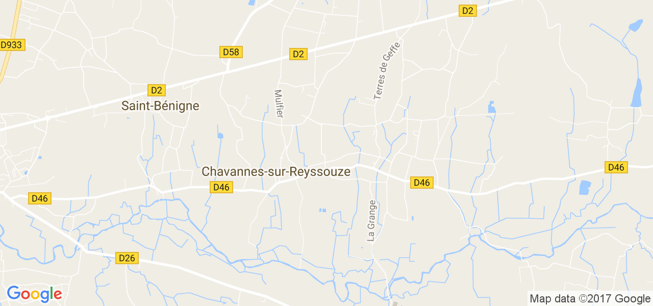 map de la ville de Chavannes-sur-Reyssouze