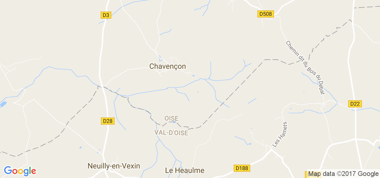 map de la ville de Chavençon