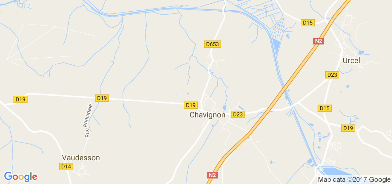 map de la ville de Chavignon