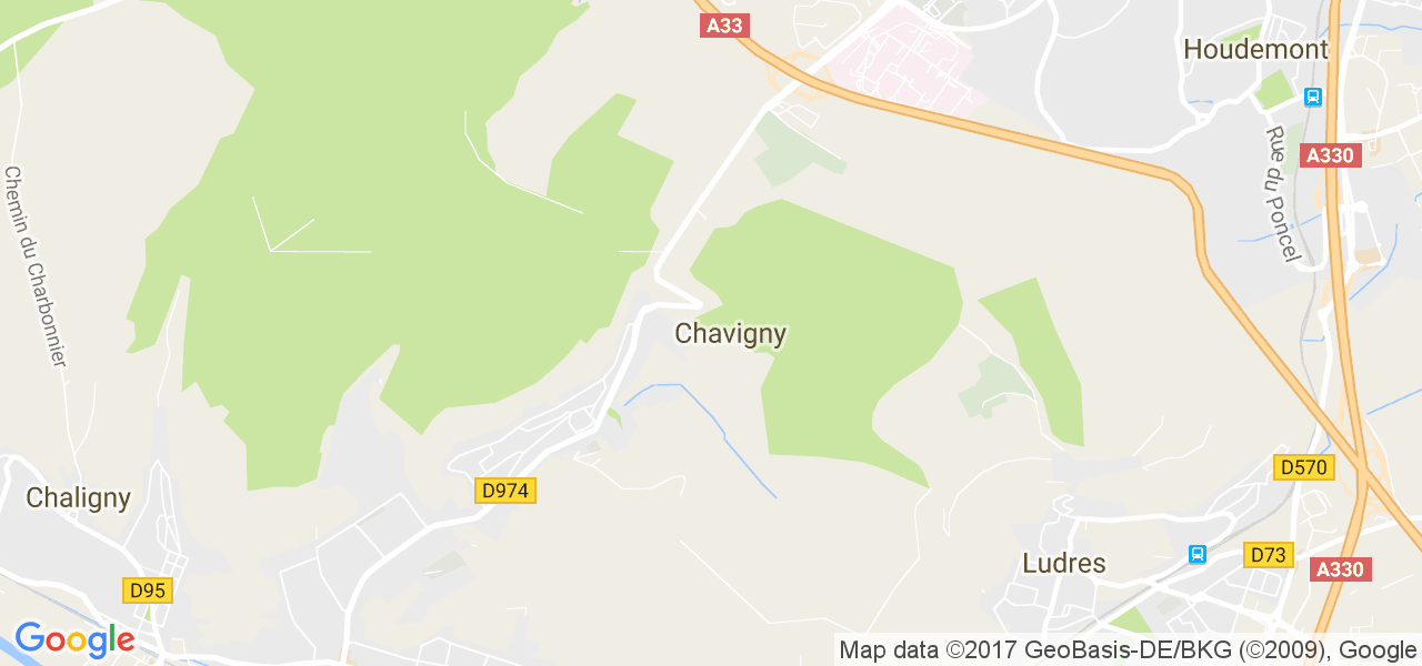 map de la ville de Chavigny