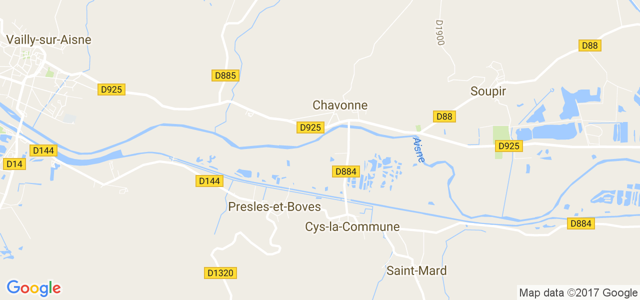 map de la ville de Chavonne