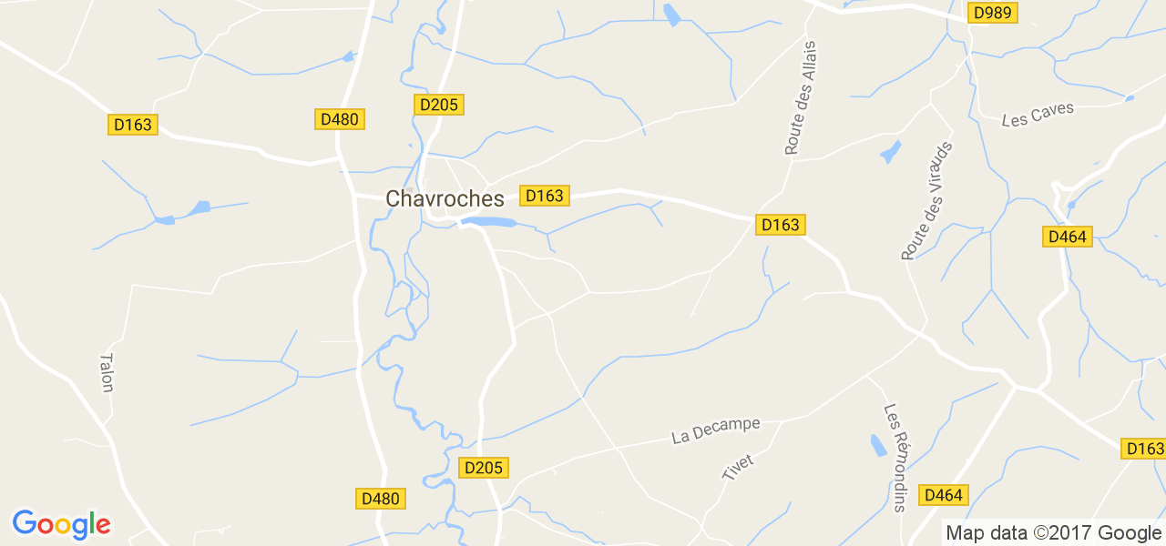 map de la ville de Chavroches