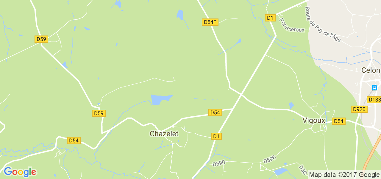 map de la ville de Chazelet