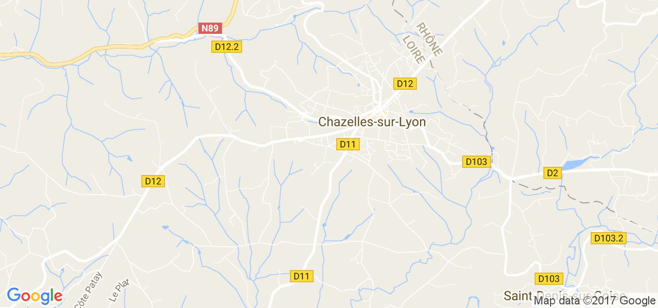 map de la ville de Chazelles-sur-Lyon