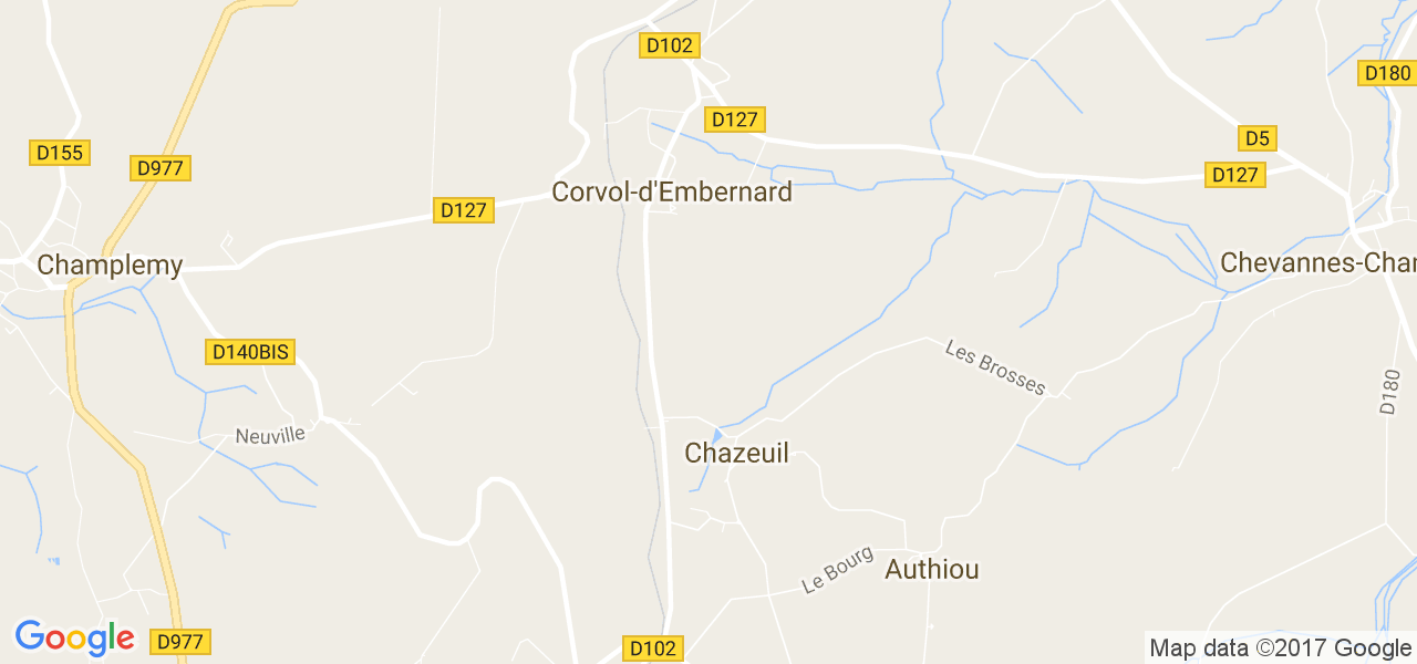 map de la ville de Chazeuil