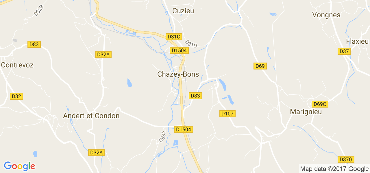 map de la ville de Chazey-Bons