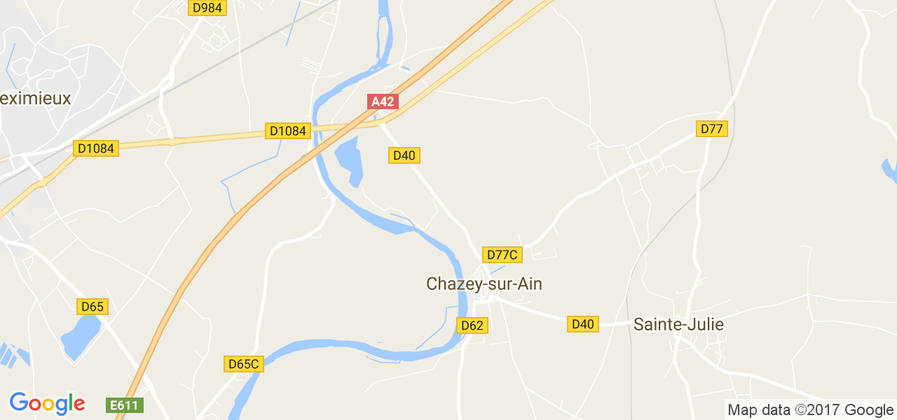 map de la ville de Chazey-sur-Ain