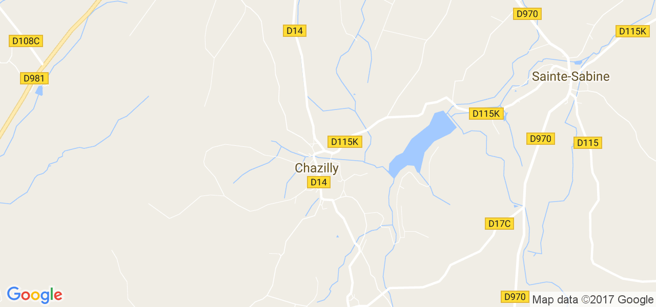 map de la ville de Chazilly