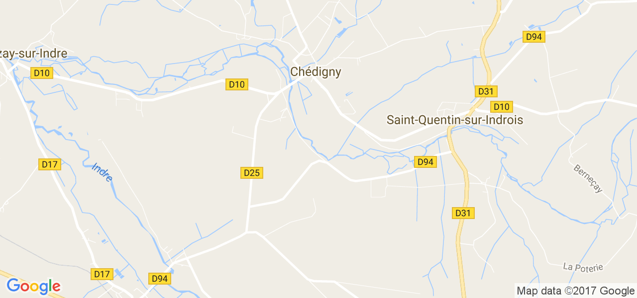 map de la ville de Chédigny