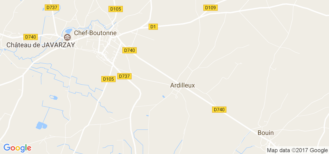 map de la ville de Chef-Boutonne