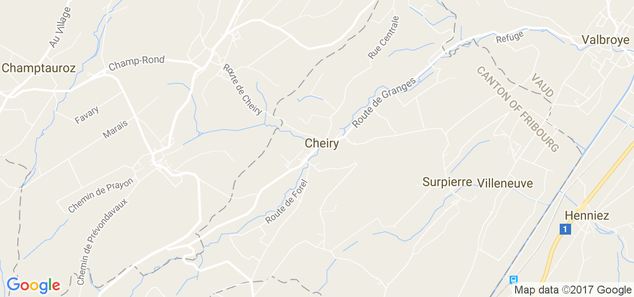 map de la ville de Cheiry