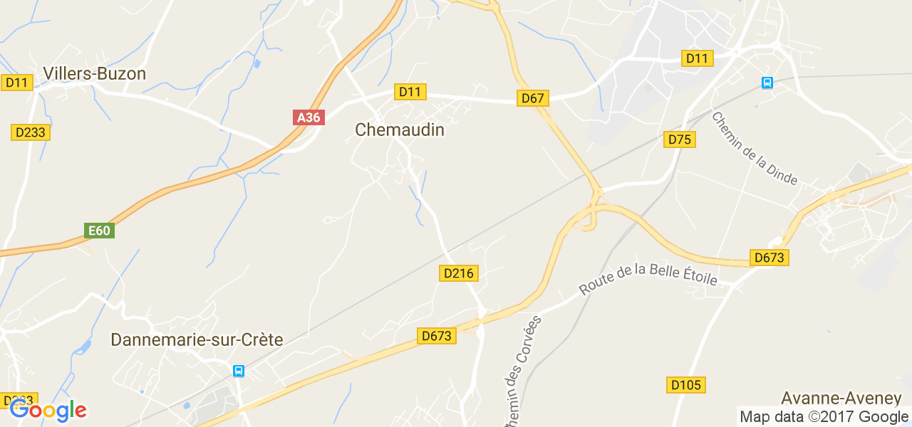 map de la ville de Chemaudin