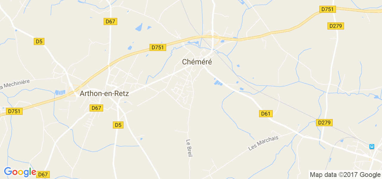 map de la ville de Chéméré