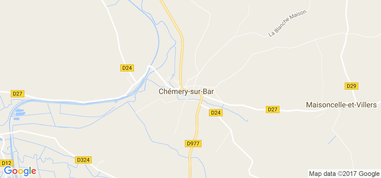 map de la ville de Chémery-sur-Bar