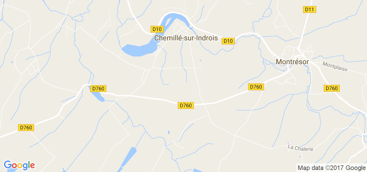 map de la ville de Chemillé-sur-Indrois