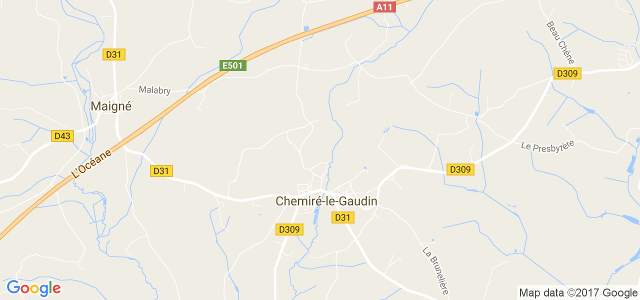 map de la ville de Chemiré-le-Gaudin