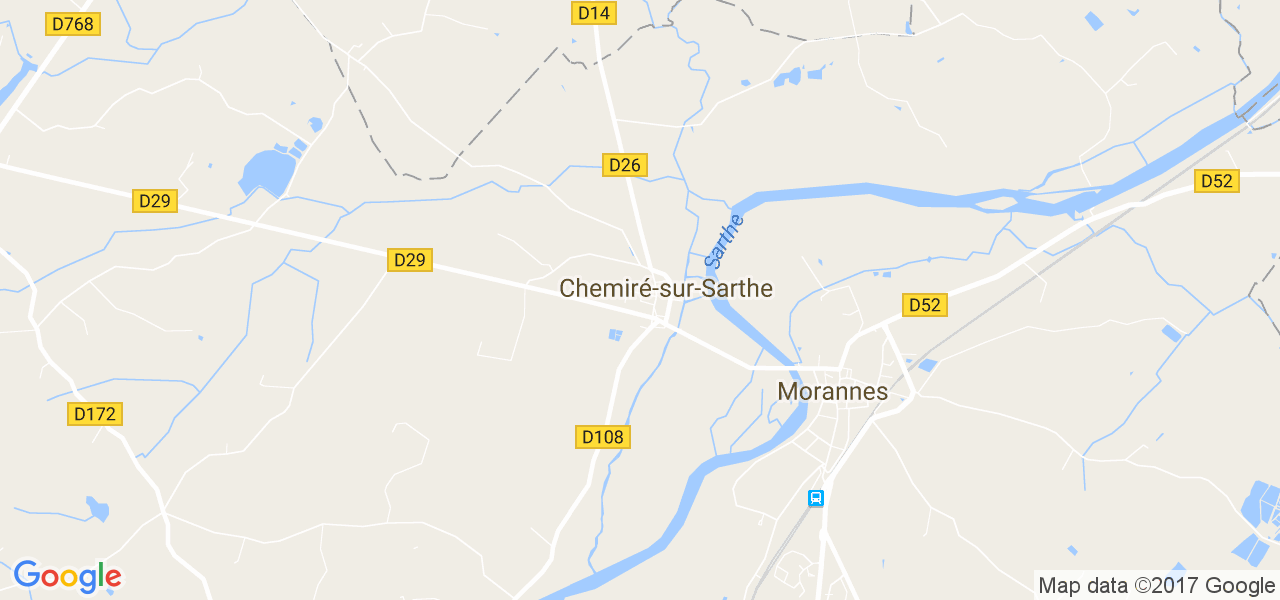 map de la ville de Chemiré-sur-Sarthe