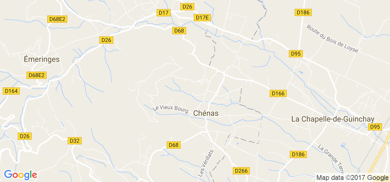 map de la ville de Chénas