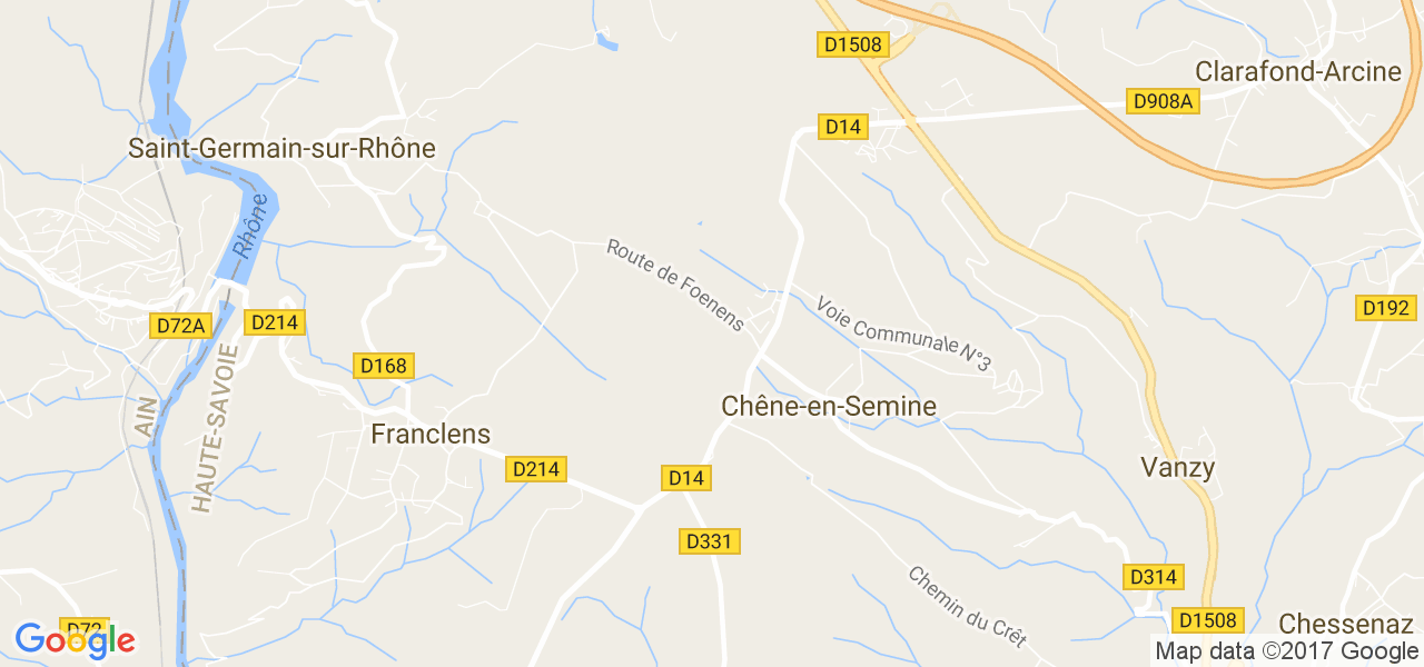 map de la ville de Chêne-en-Semine