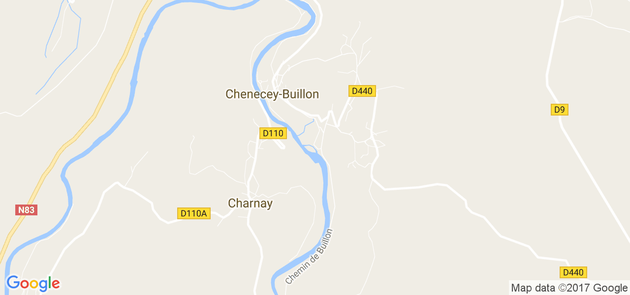 map de la ville de Chenecey-Buillon