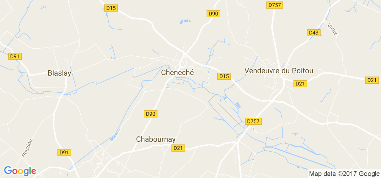 map de la ville de Cheneché