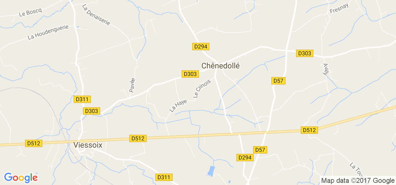 map de la ville de Chênedollé