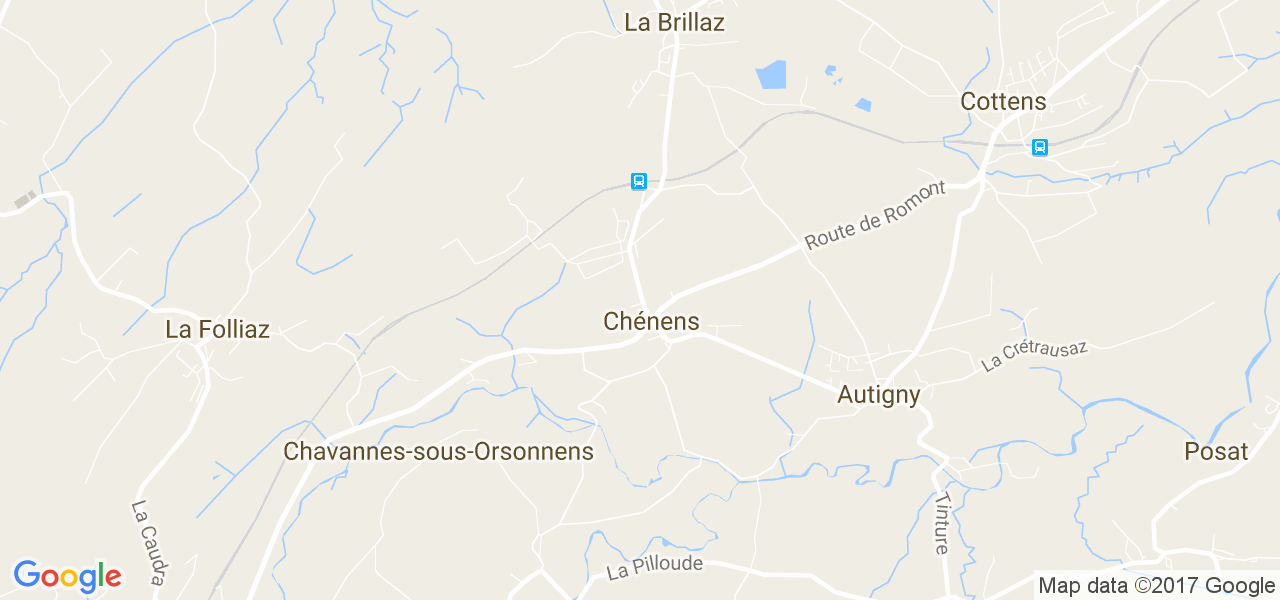 map de la ville de Chénens