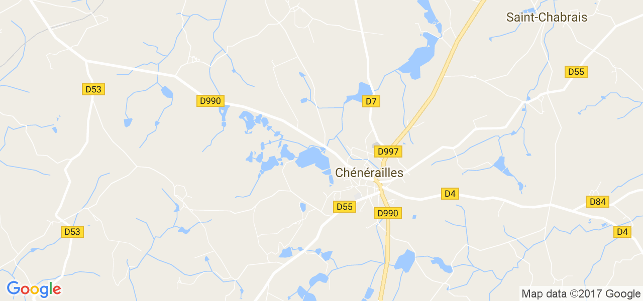 map de la ville de Chénérailles