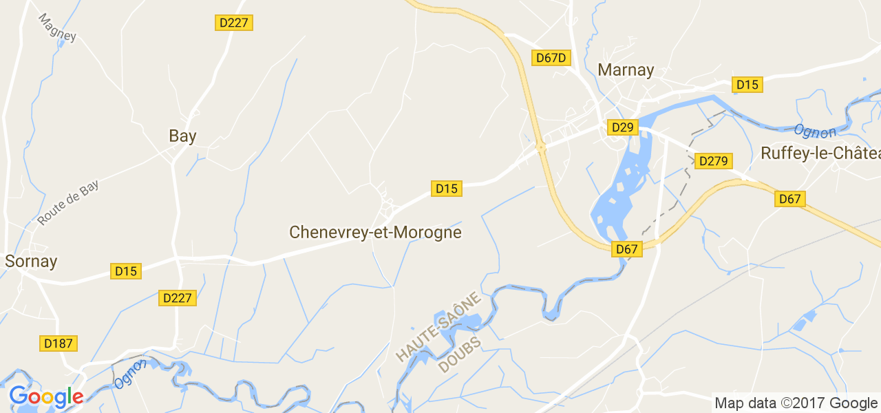 map de la ville de Chenevrey-et-Morogne