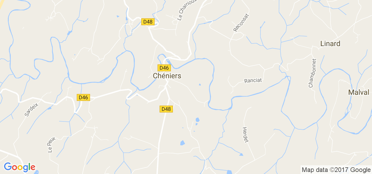 map de la ville de Chéniers