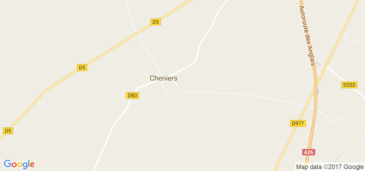 map de la ville de Chéniers