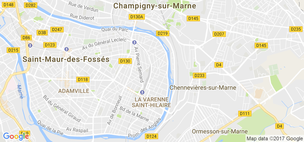 map de la ville de Chennevières-sur-Marne