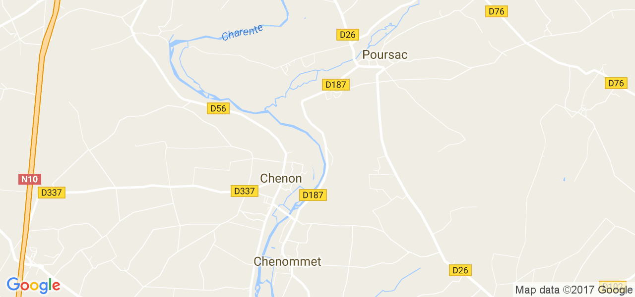 map de la ville de Chenon