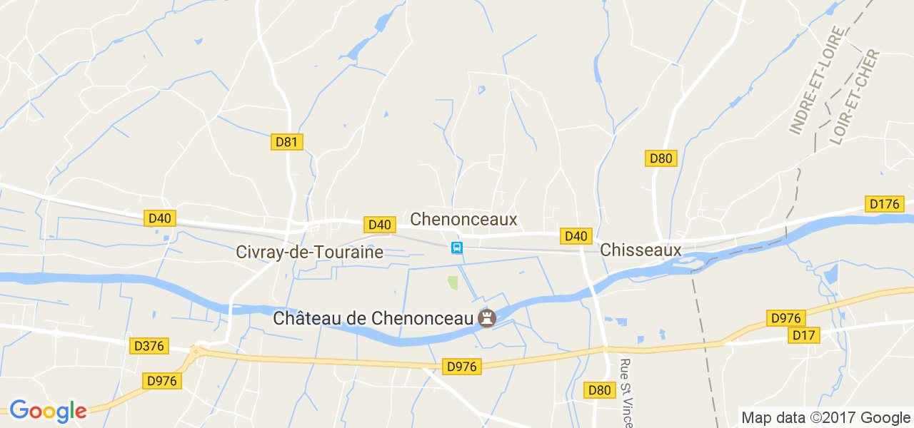 map de la ville de Chenonceaux