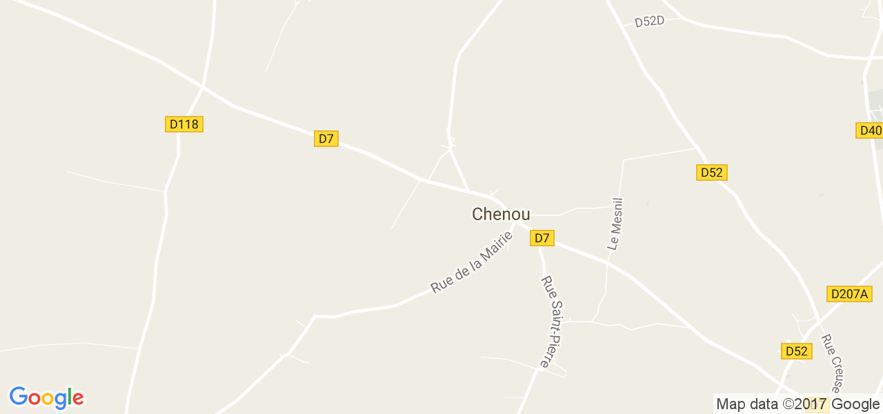 map de la ville de Chenou