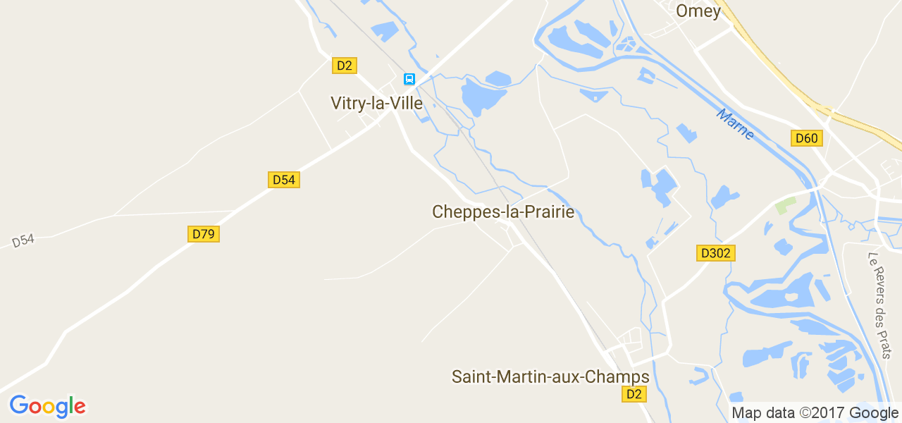 map de la ville de Cheppes-la-Prairie