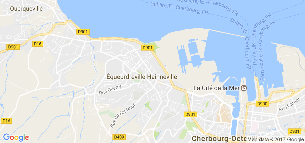 map de la ville de Cherbourg-Octeville