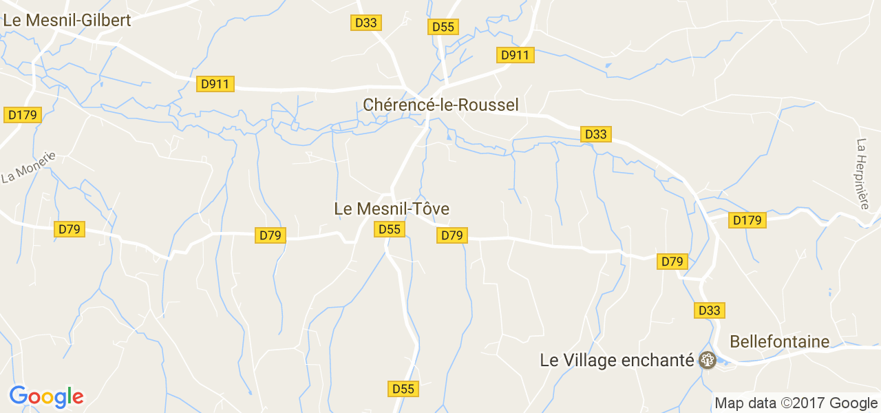 map de la ville de Chérencé-le-Roussel