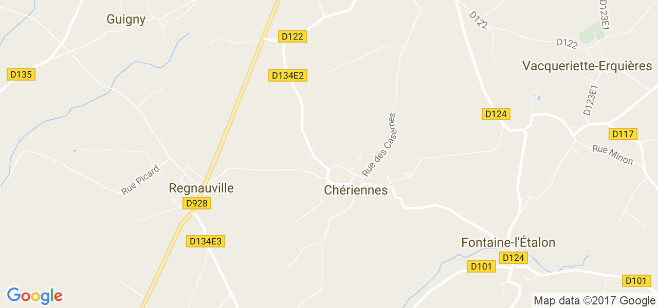 map de la ville de Chériennes