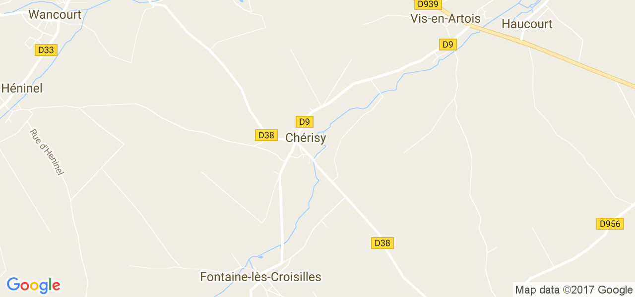 map de la ville de Cherisy