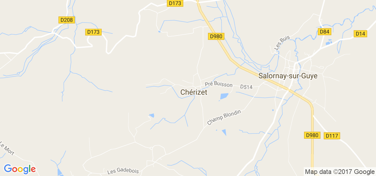 map de la ville de Chérizet