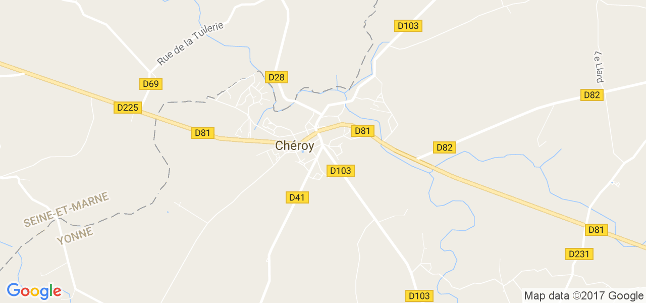 map de la ville de Chéroy