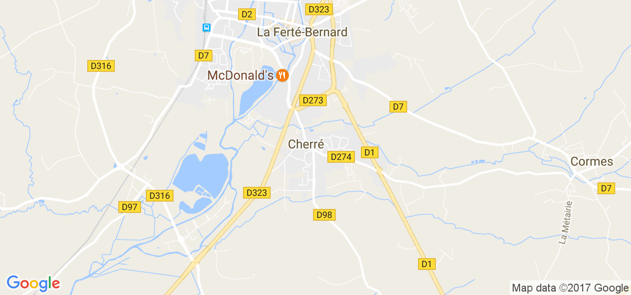 map de la ville de Cherré