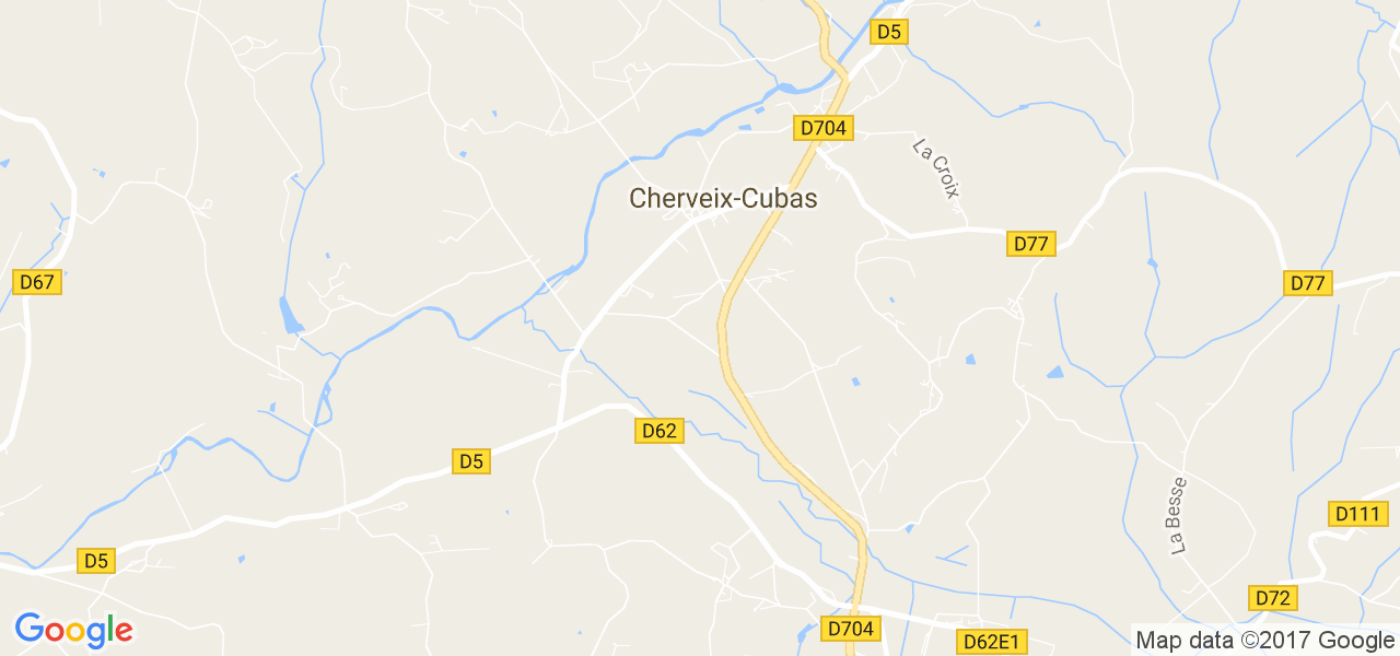 map de la ville de Cherveix-Cubas