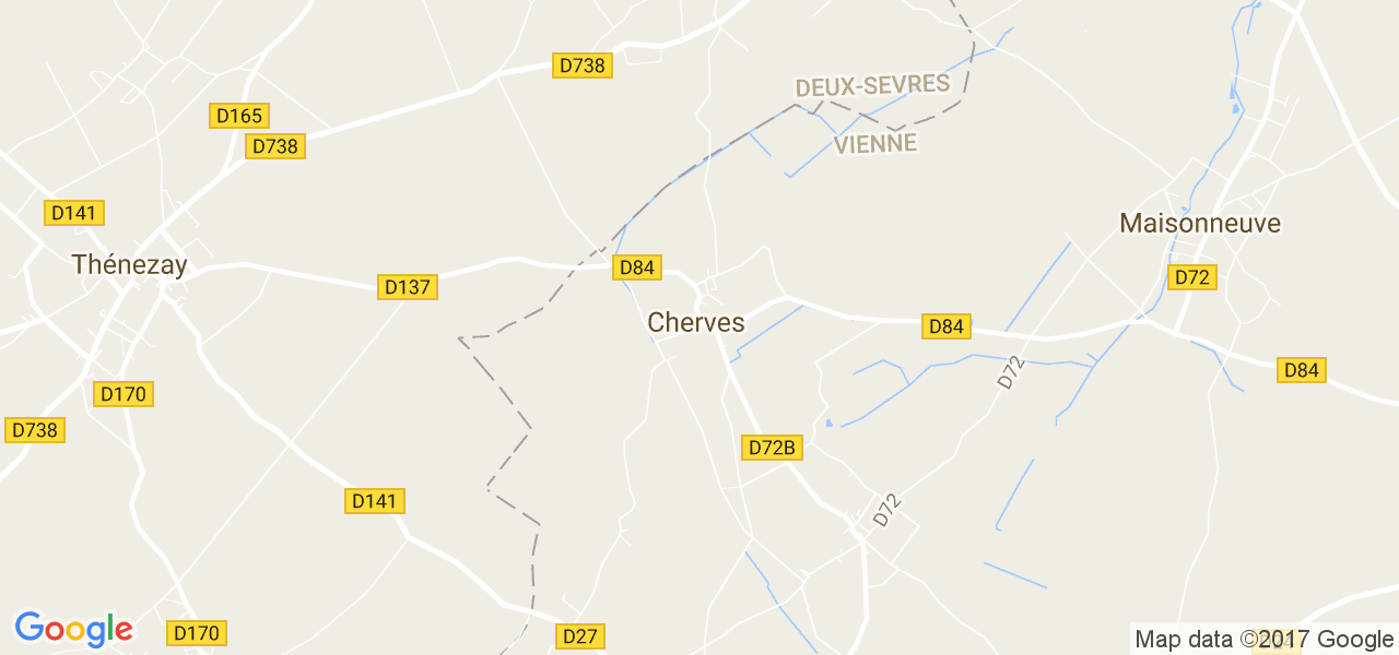 map de la ville de Cherves