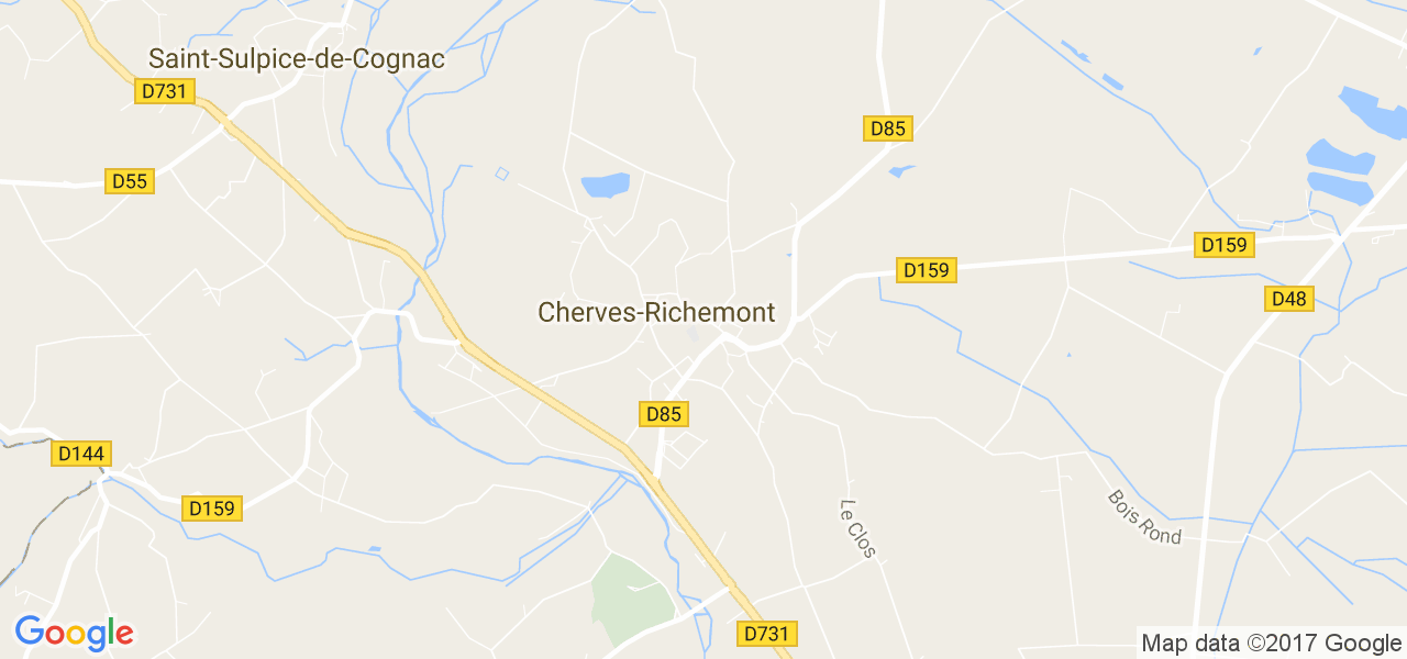 map de la ville de Cherves-Richemont